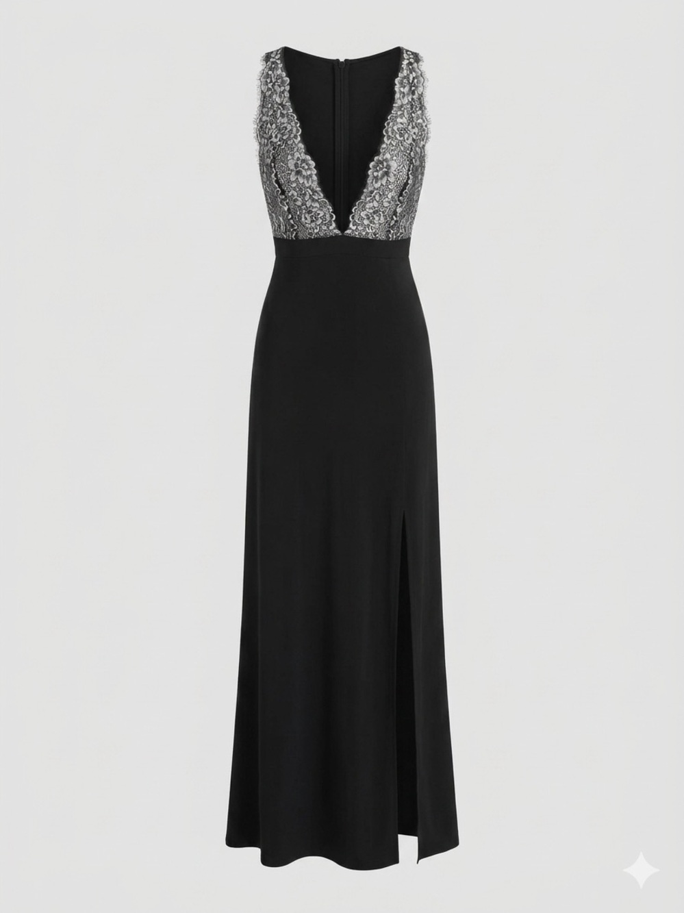 Cosabella Black Lace Bodice Maxi Gown Sleep Dress Size Large